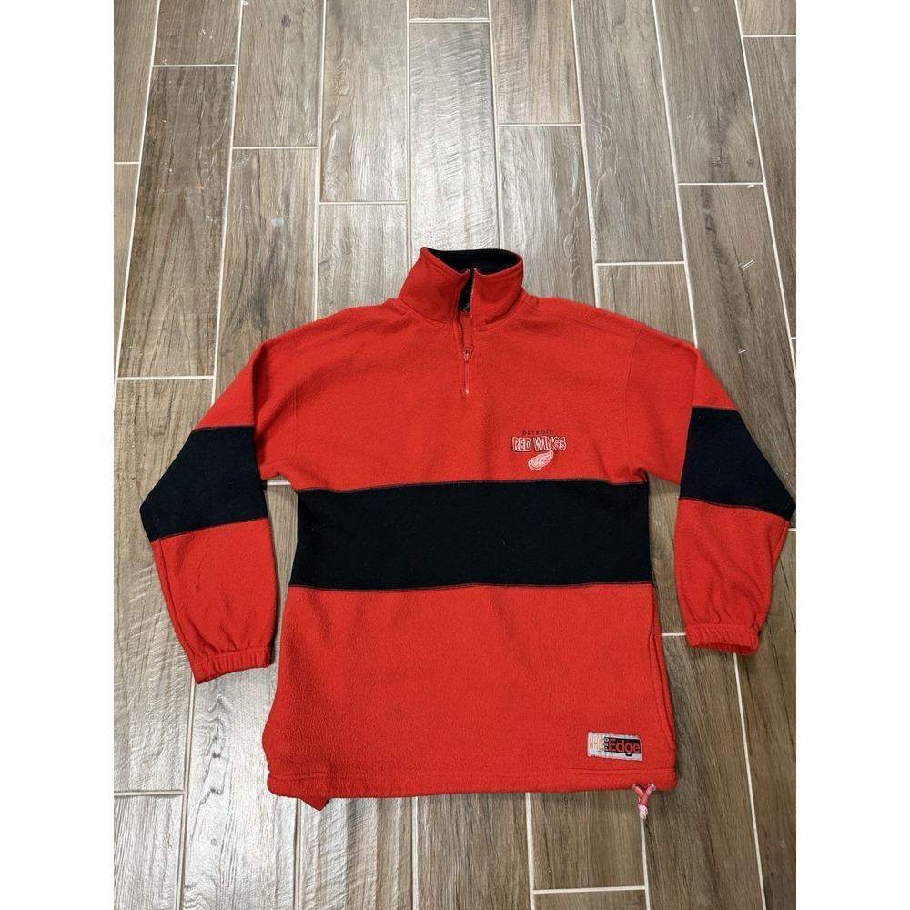 Vintage NHL Pro Edge Detroit Red Wings 1/4 Zip Fleece Pullover Men's Large
